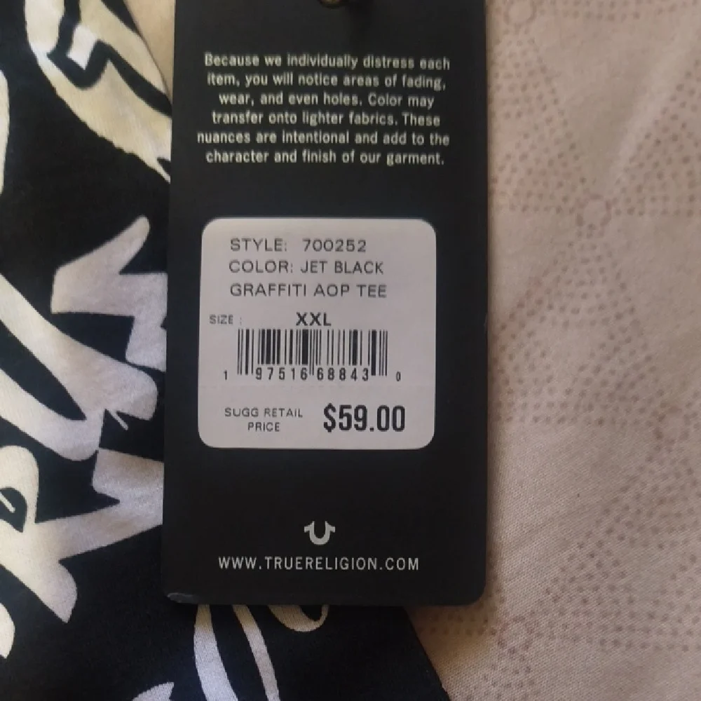 True Religion Black and White Graphic Tee